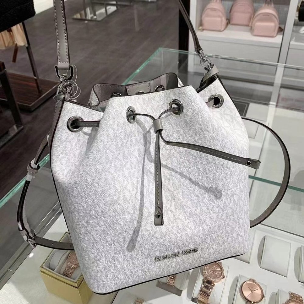 MK PVC Shoulder Crossbody Bag Handbag White